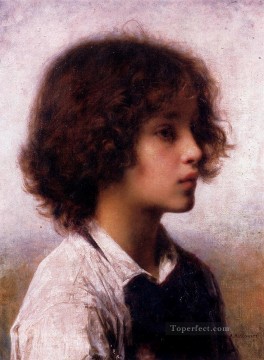 アレクセイ・ハルラモフ Painting - 遥かなる思考 少女の肖像 アレクセイ・ハルラモフ